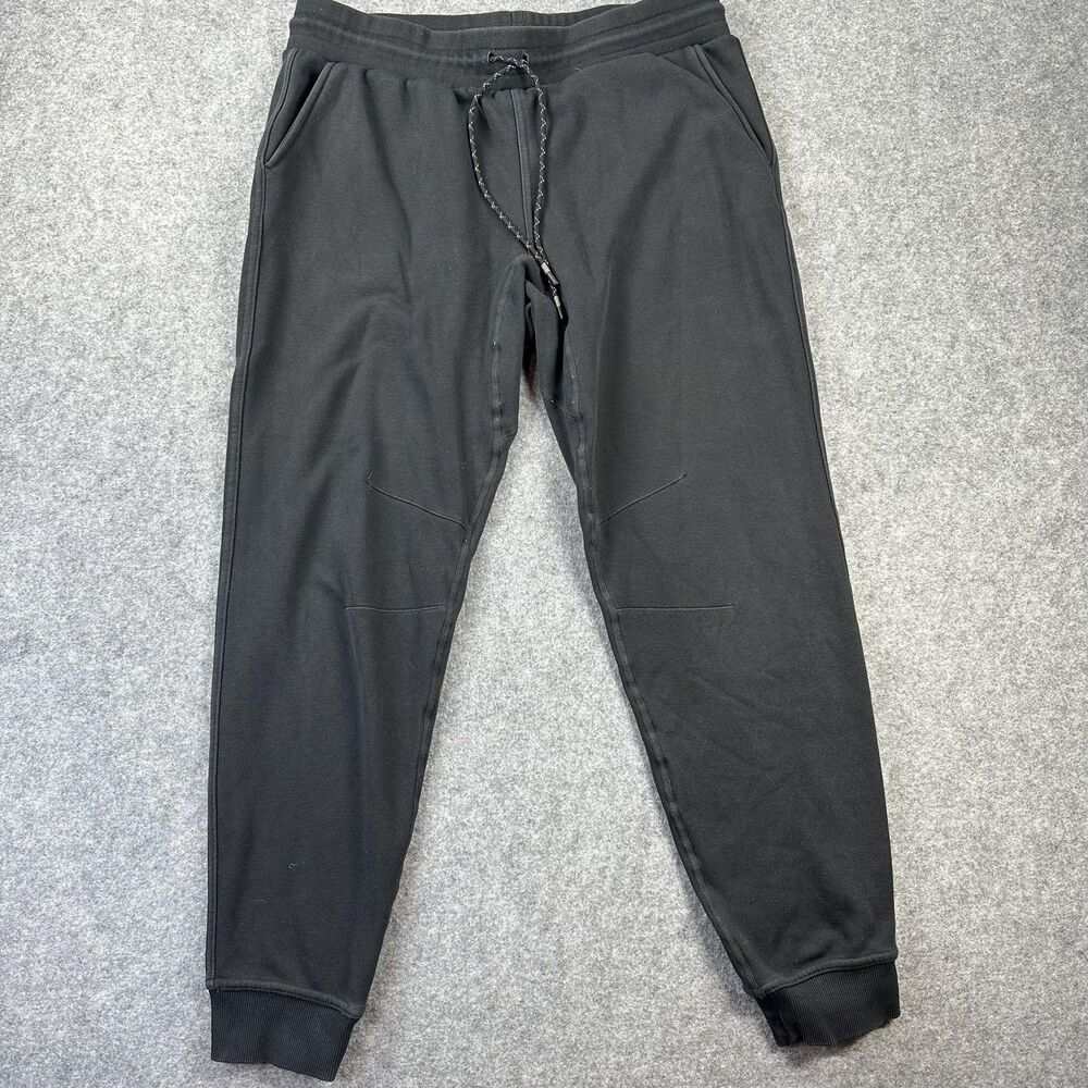 Fablethics Sweatpants Mens Medium Black Fleece Joggers Elastic Waist Pockets